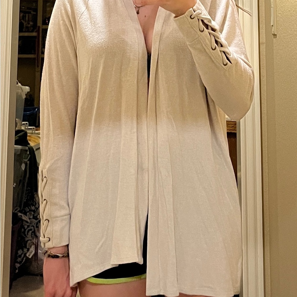 American Eagle Outfitters Cream Cardigan